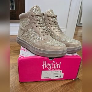 Hey Girl Gold glitter/metallic hightops